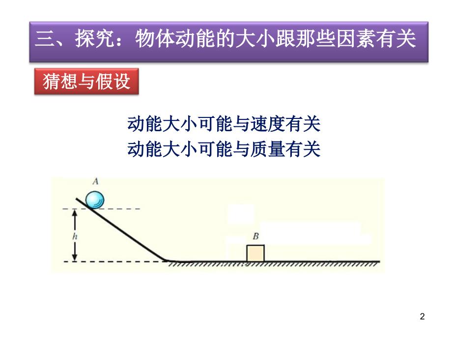 探究：物体动能的大小跟那些因素有关演示课件_第2页