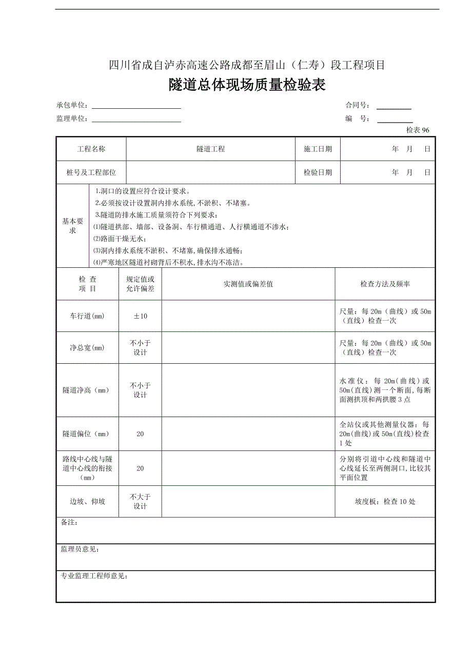 3-6 隧道检表(16张）(最新)_第1页