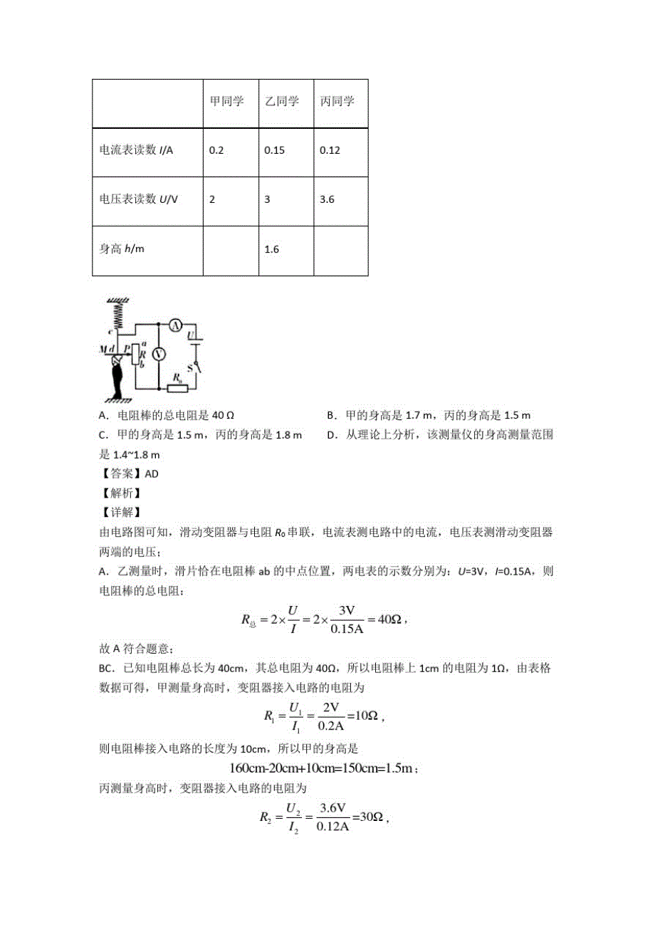 中考物理易错题精选-欧姆定律练习题及答案_第2页