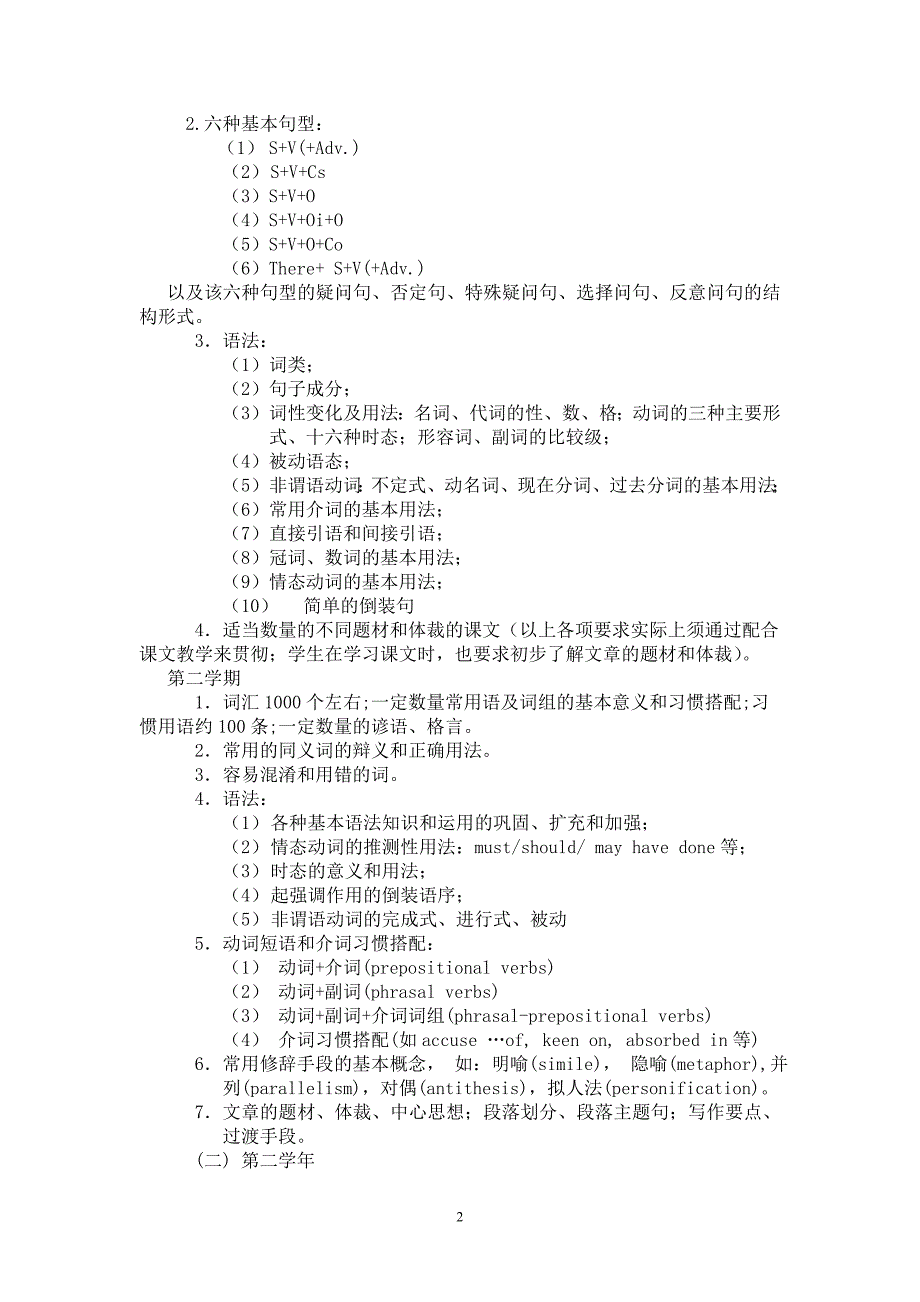 大学英语基础阶段《精读》教学大纲_第2页