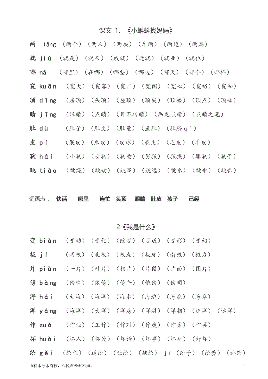 二年级语文上册生字拼音组词_第2页