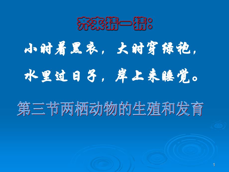 生物两栖动物的生殖和发育演示课件_第1页