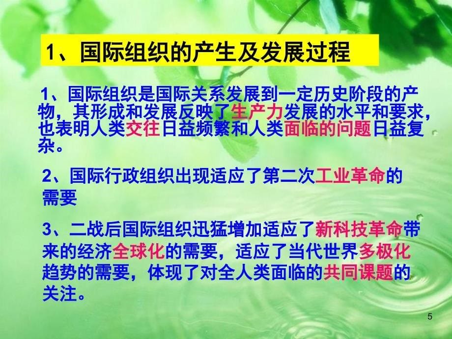 选修三《国家与国际组织》专题一国际组织概观演示课件_第5页