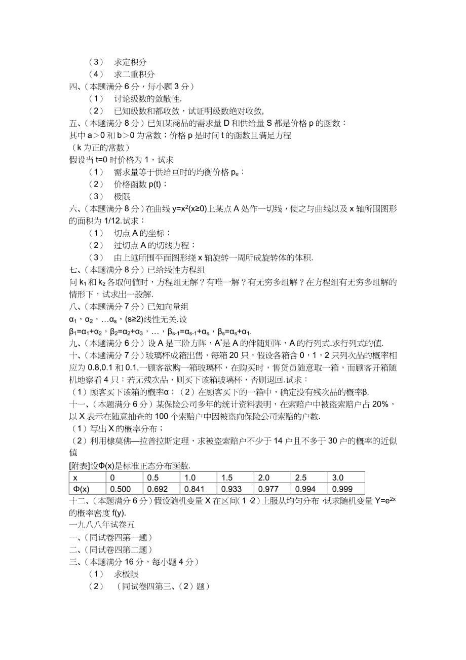 【财务管理税务规划 】九八八年数学试题_第4页