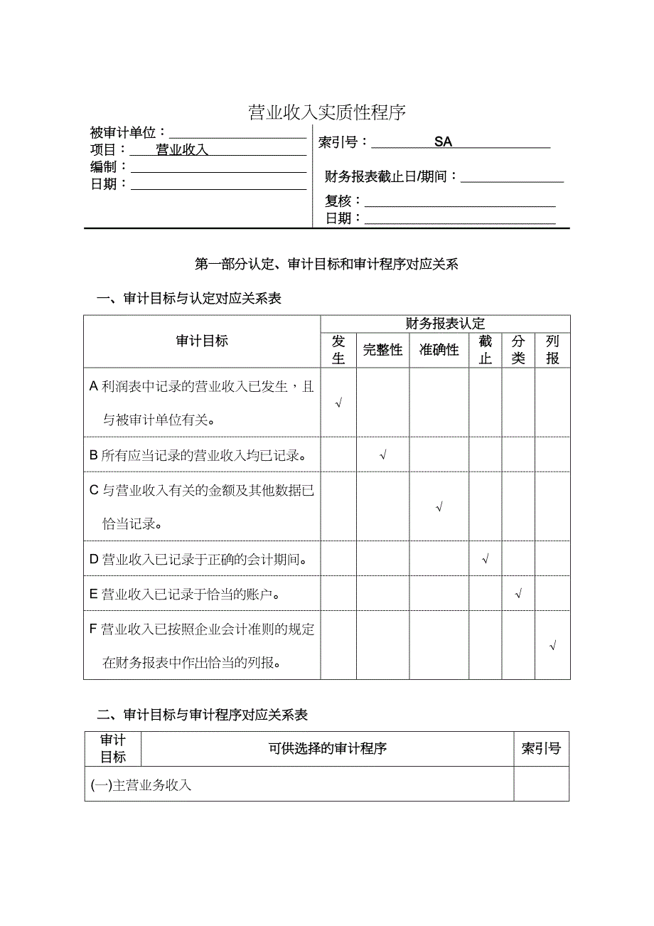 【财务管理收益管理 】营业收入实质性程序与审计程序_第2页