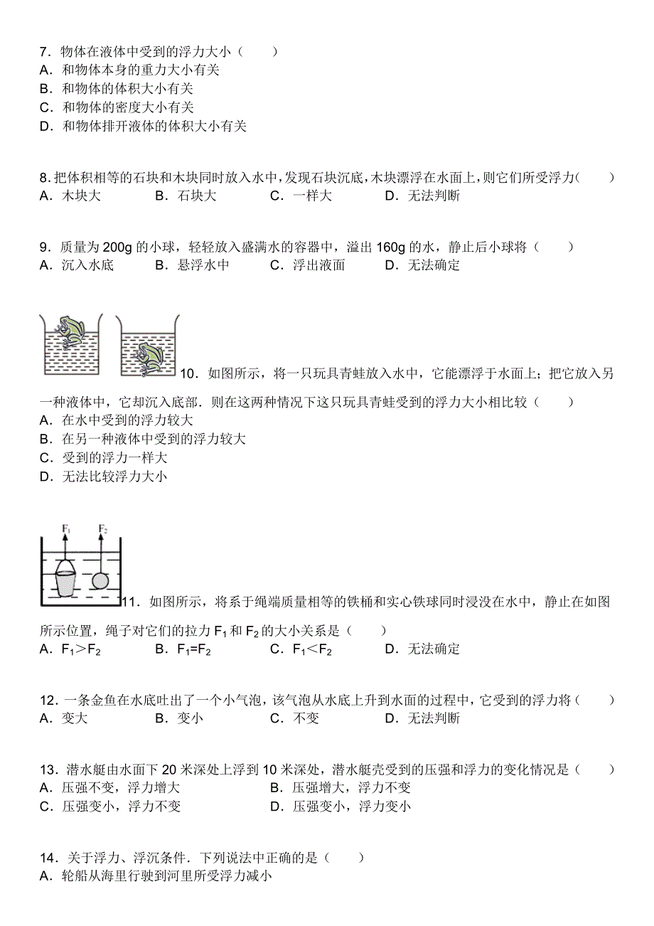 2016年八年级物理浮力经典难题_第2页