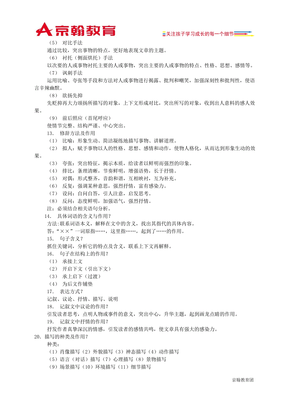 初中语文阅读答题技巧万能公式精品_第2页