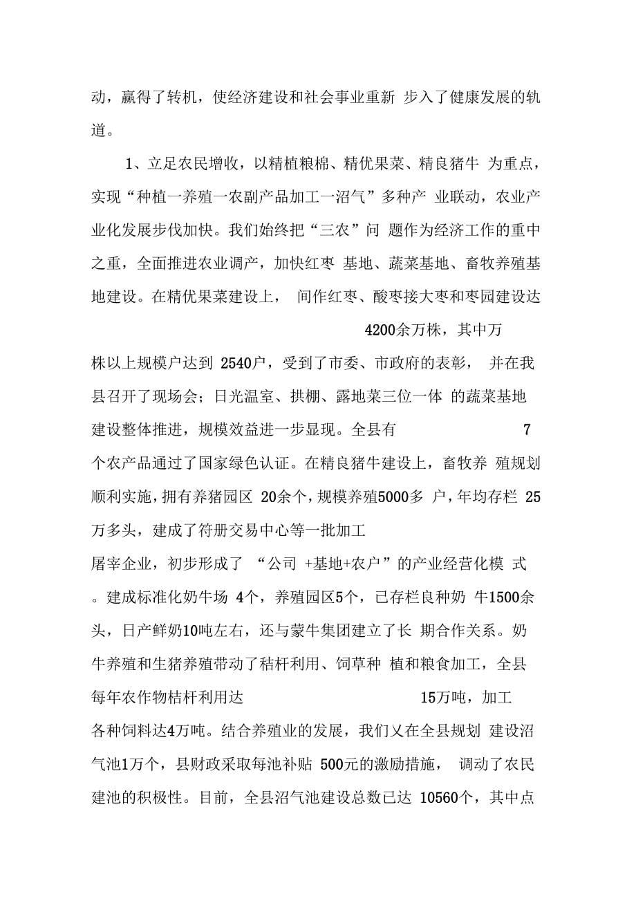 202X年县委县政府向省委巡视组的经济和社会发展汇报_第5页