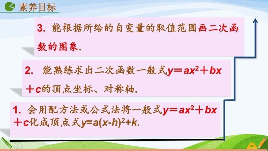 人教版初中数学九年级上册《22.1.4二次函数y=ax²+bx+c的图像和性质》教学课件_第5页