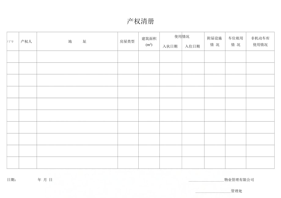 202X年房地产的产权清册_第1页