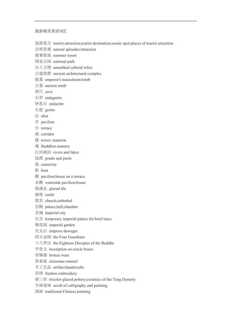 与旅游相关的英语词汇._第1页