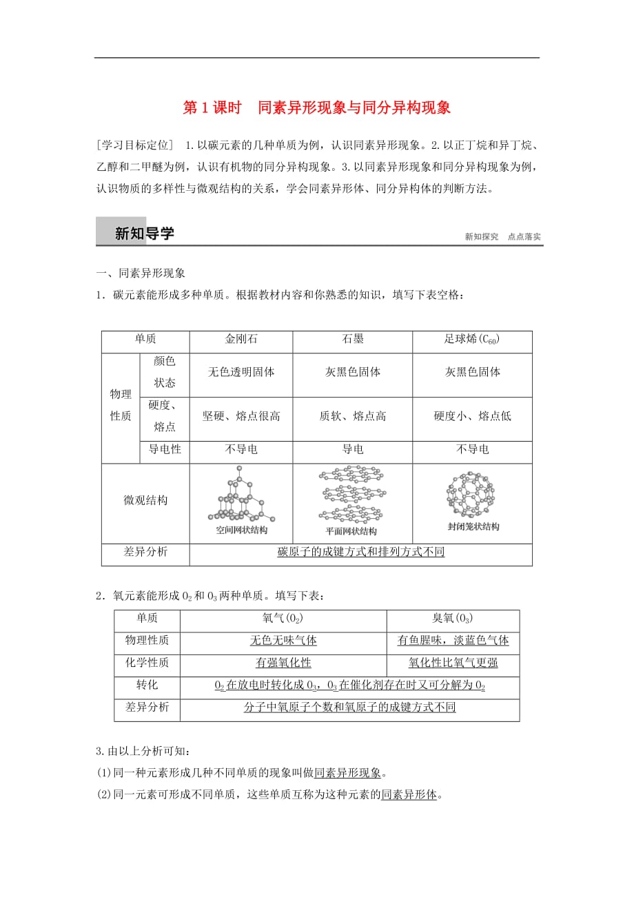 高中化学 专题1 微观结构与物质的多样性 第3单元 从微观结构看物质的多样性 第1课时教学案 苏教版必修2_第1页