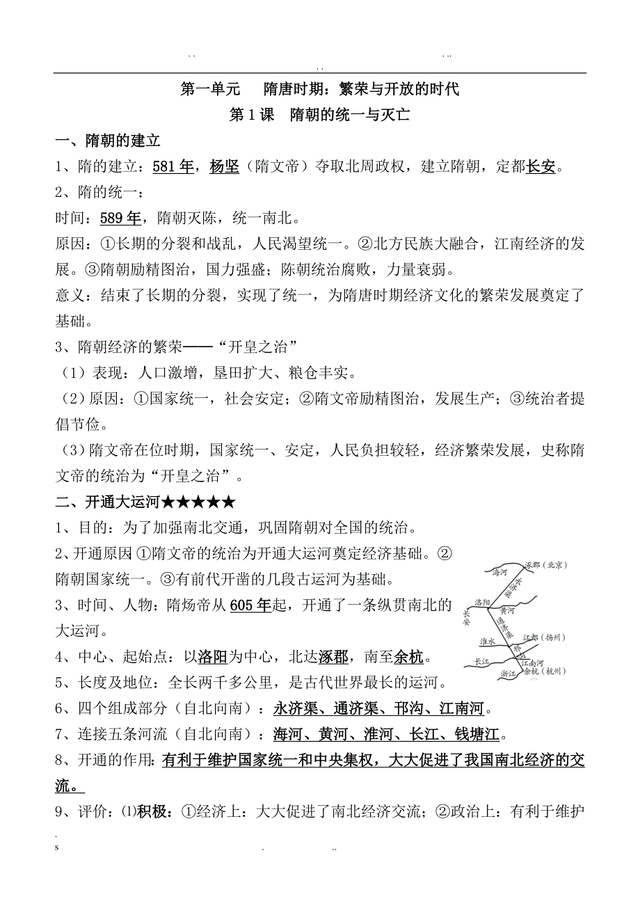 2018人教版七年级下册历史知识点_第1页