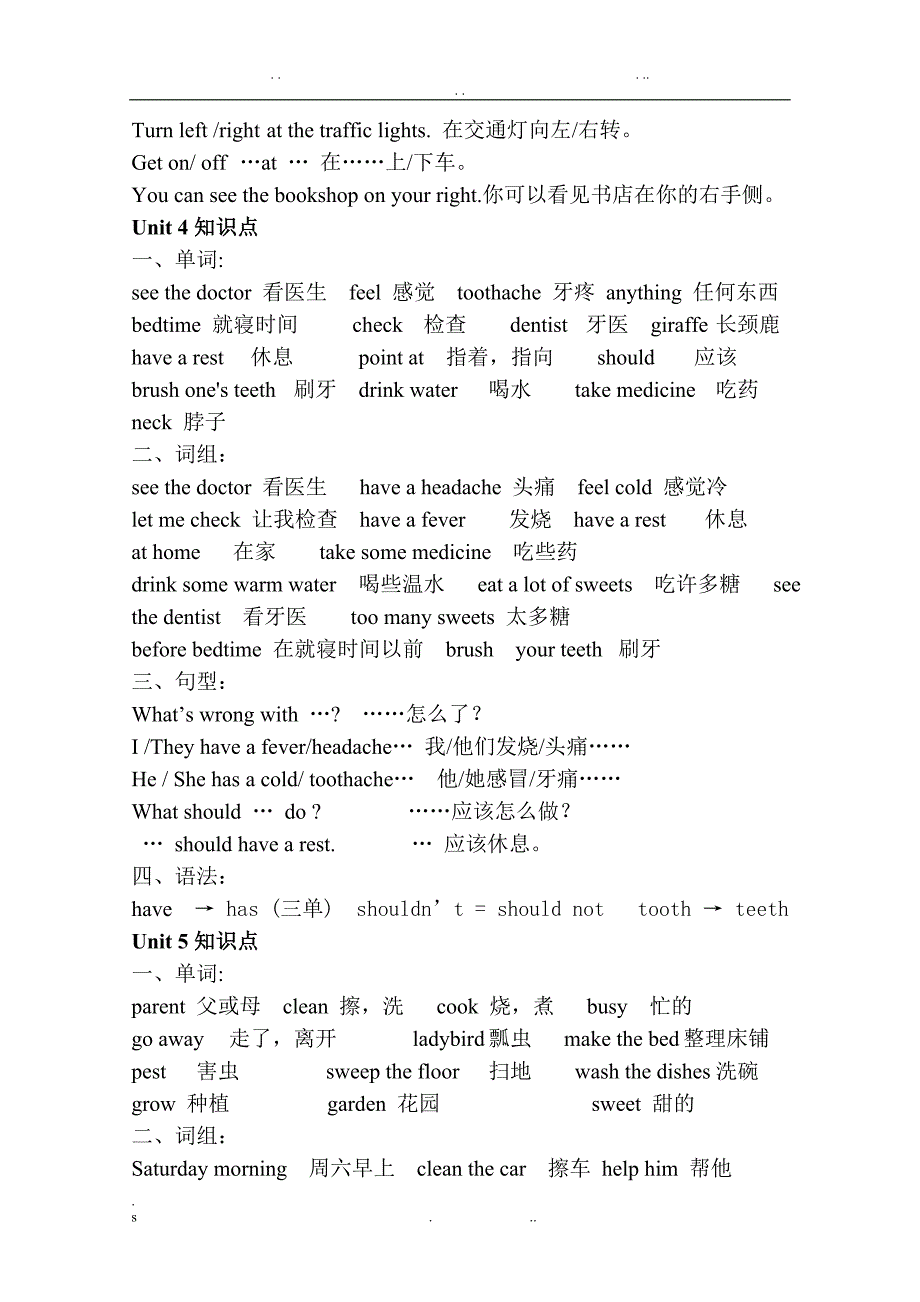 新版译林英语五年级下册知识点_第3页