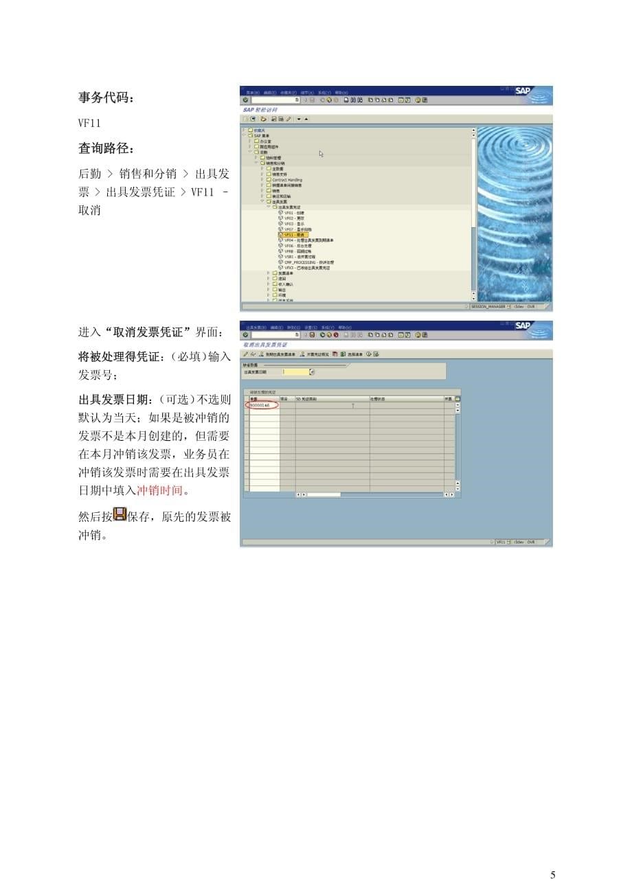 中油国际用户操作手册 中油国际用户操作手册－VF11-销售发票的冲销_第5页