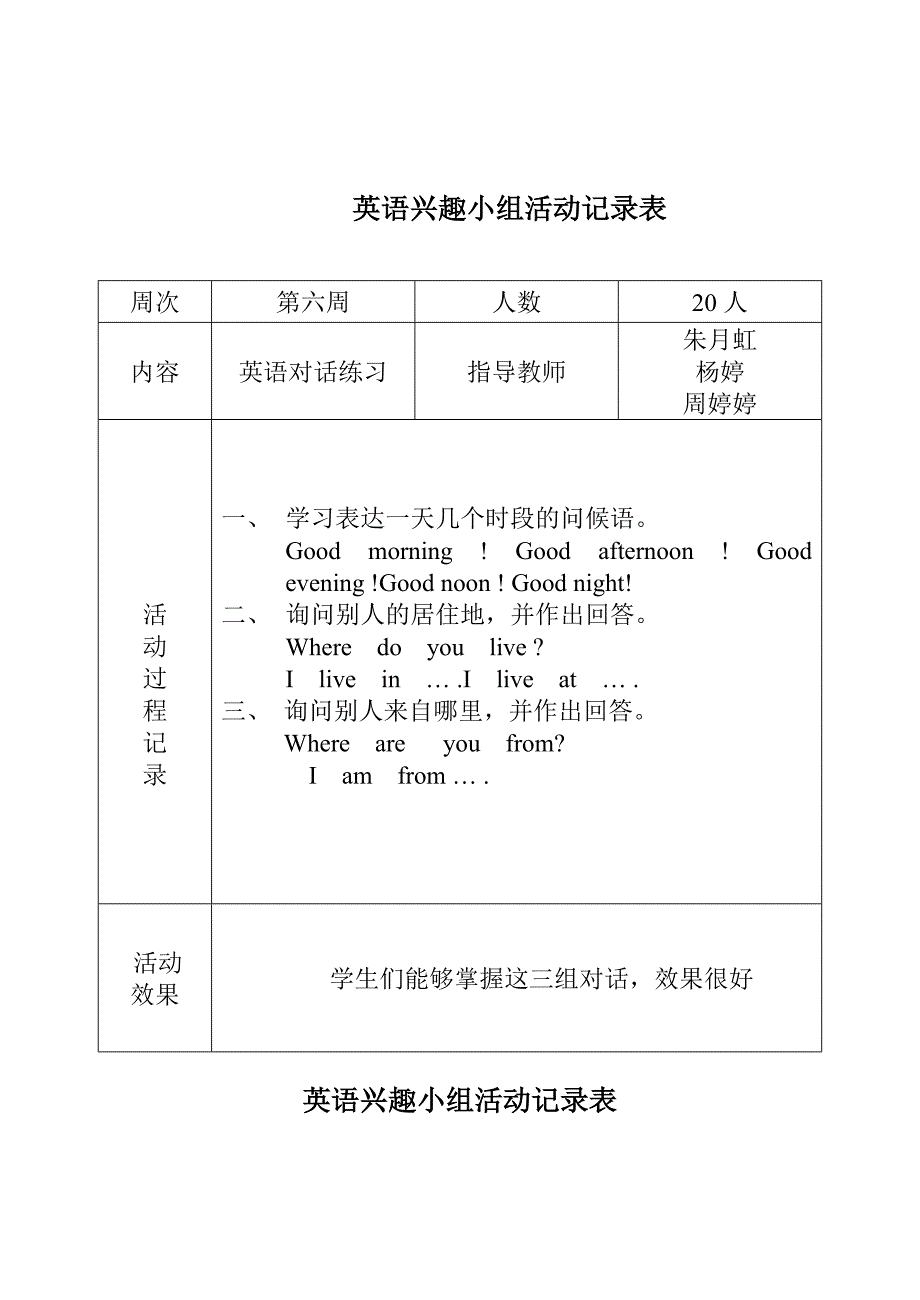 英语活动小组活动记录表_第3页