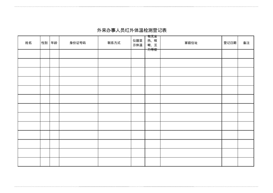 外来人员体温检测登 记表_第2页