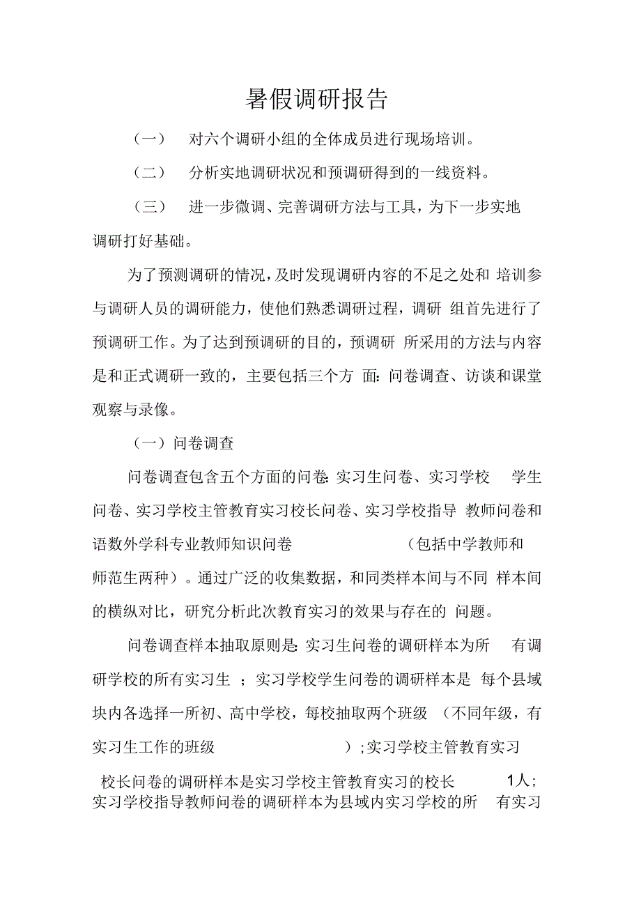 202X年暑假调研报告_第1页