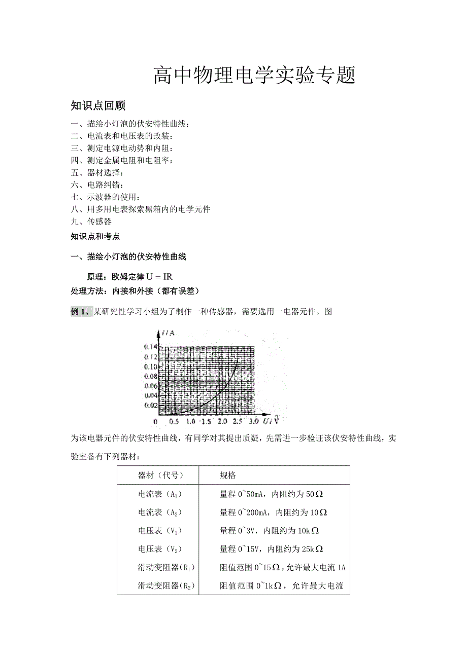 高中物理电学实验专题总结精品_第1页