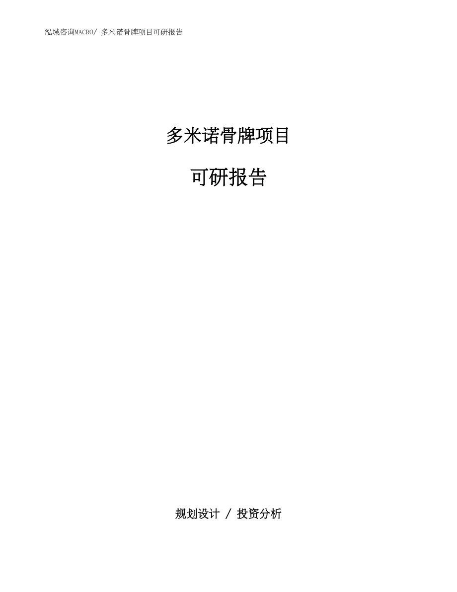 多米诺骨牌项目可研报告_第1页