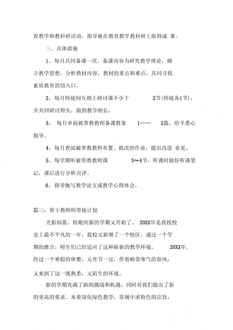 202X年骨干教师带教计划_第4页