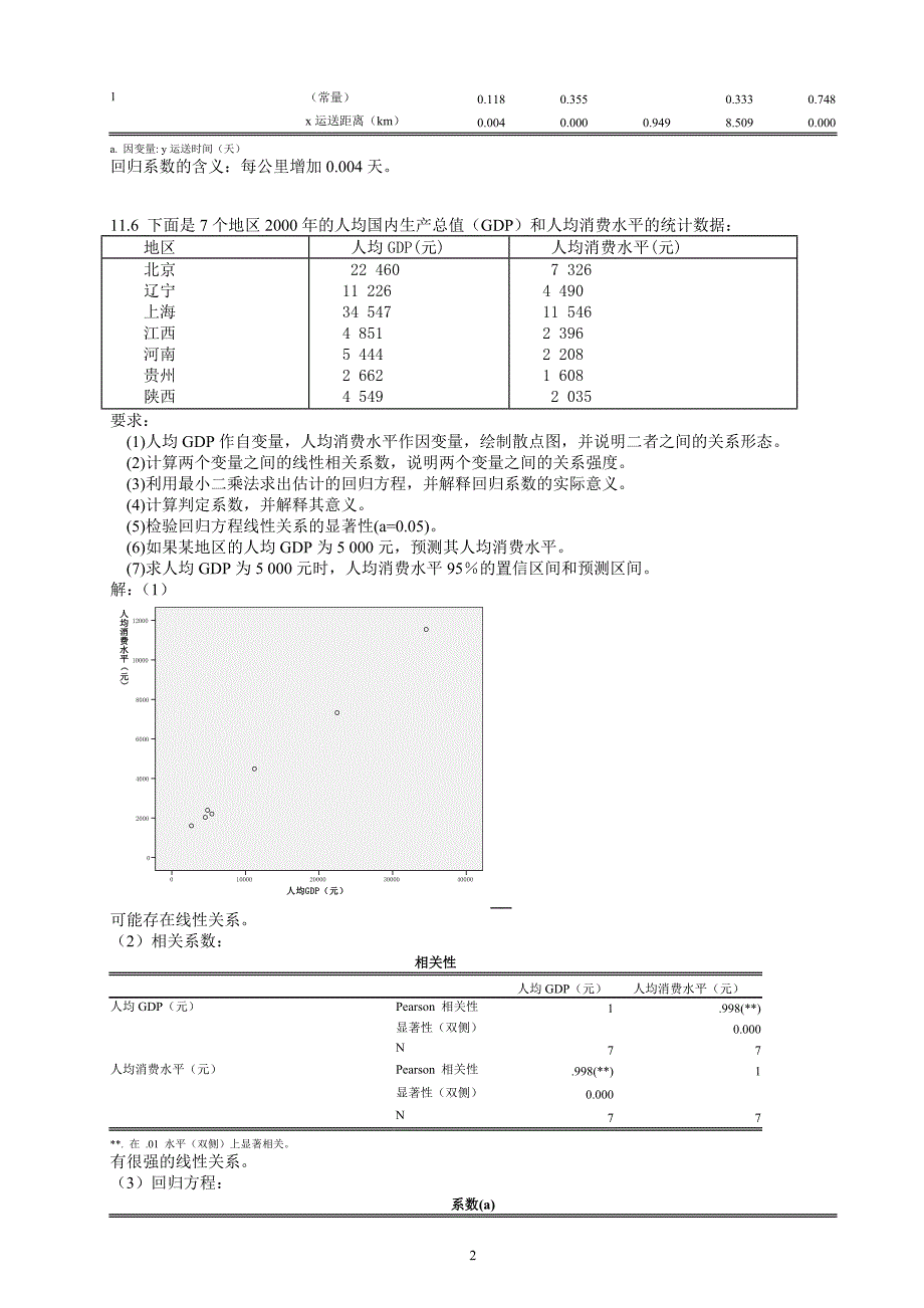 统计学(贾5)课后练答案(11-14章)_第2页