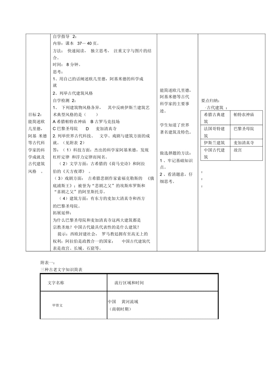 中华书局初中历史九上《第6课古代的科学文化》word教案_第3页