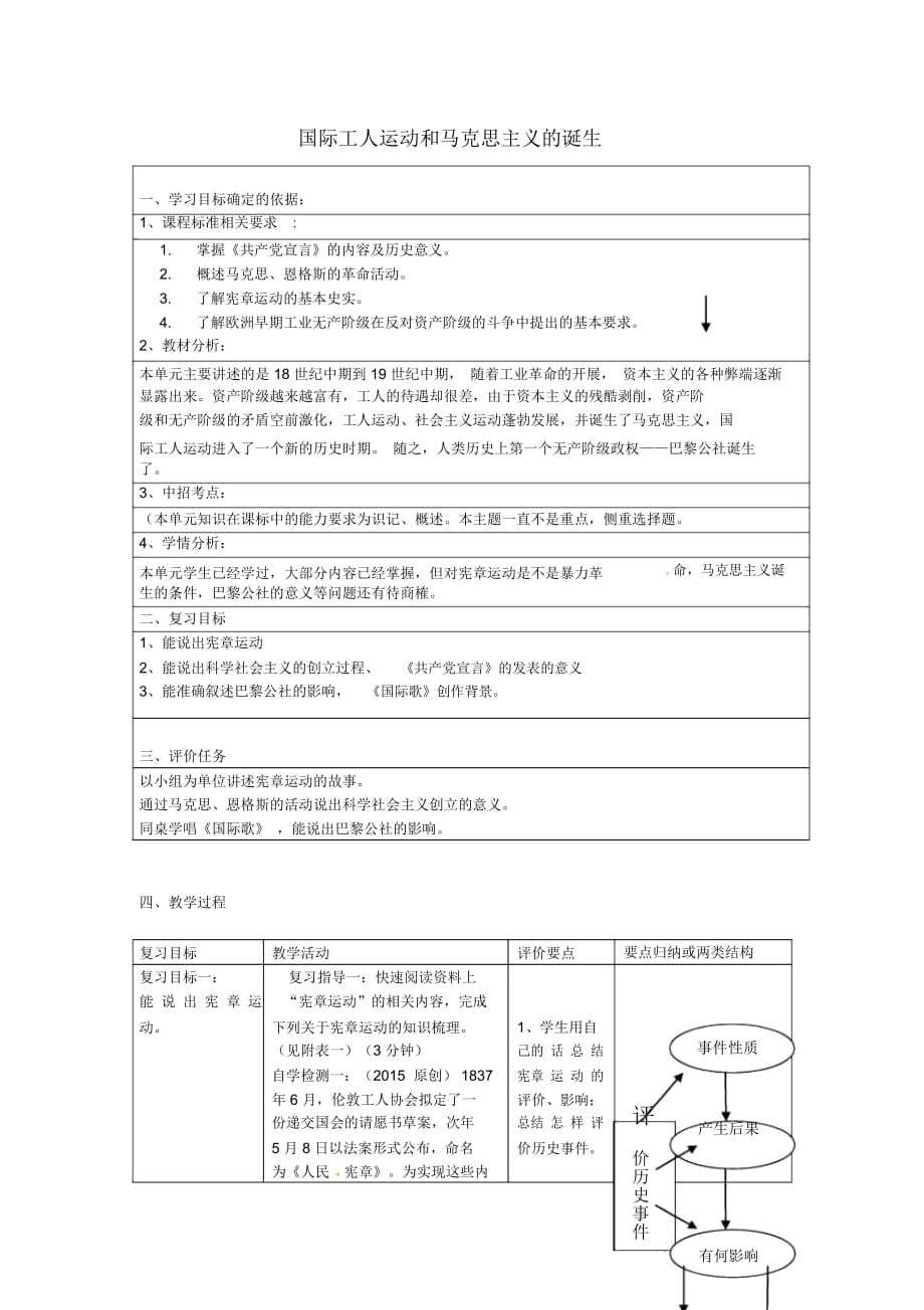 中华书局初中历史九上《第18课马克思主义的诞生》word教案(1)_第1页