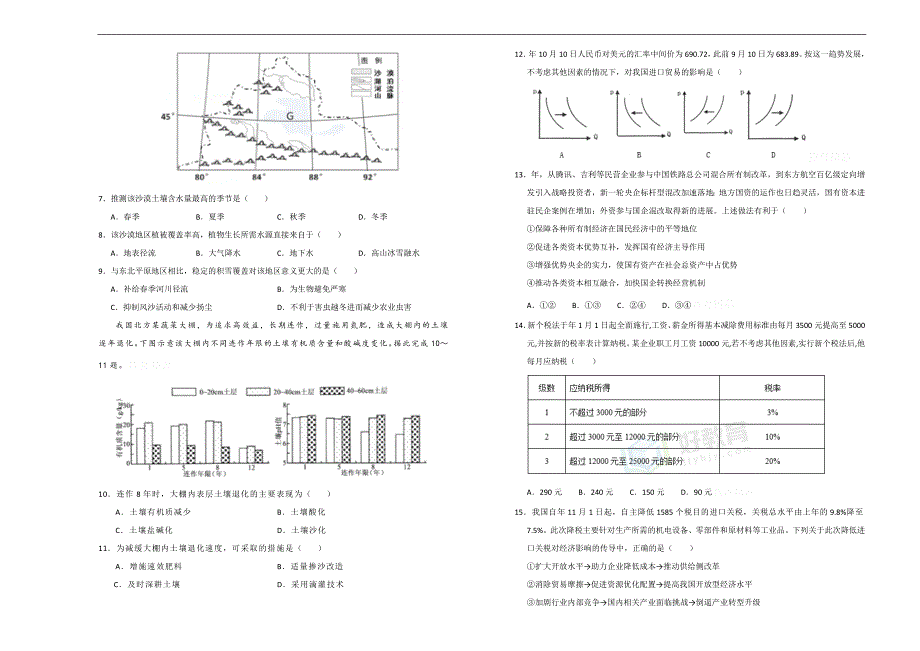 吉林通化县综合高中下学期高三4月月考仿真卷文综Word版含答案_第2页