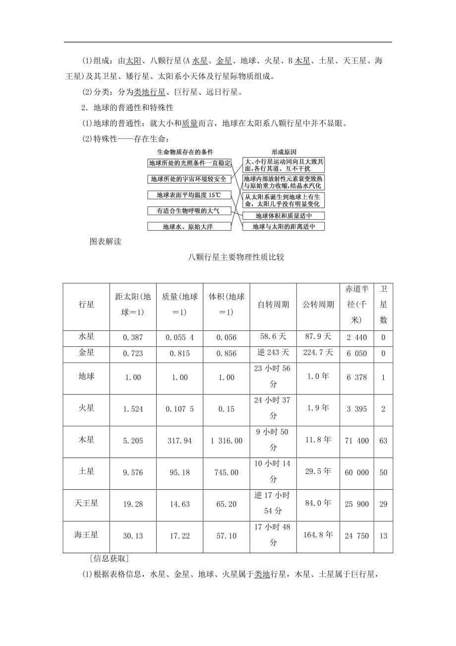 高中地理 第一章 宇宙中的地球 第1节 宇宙中的地球习题 中图版必修1_第5页