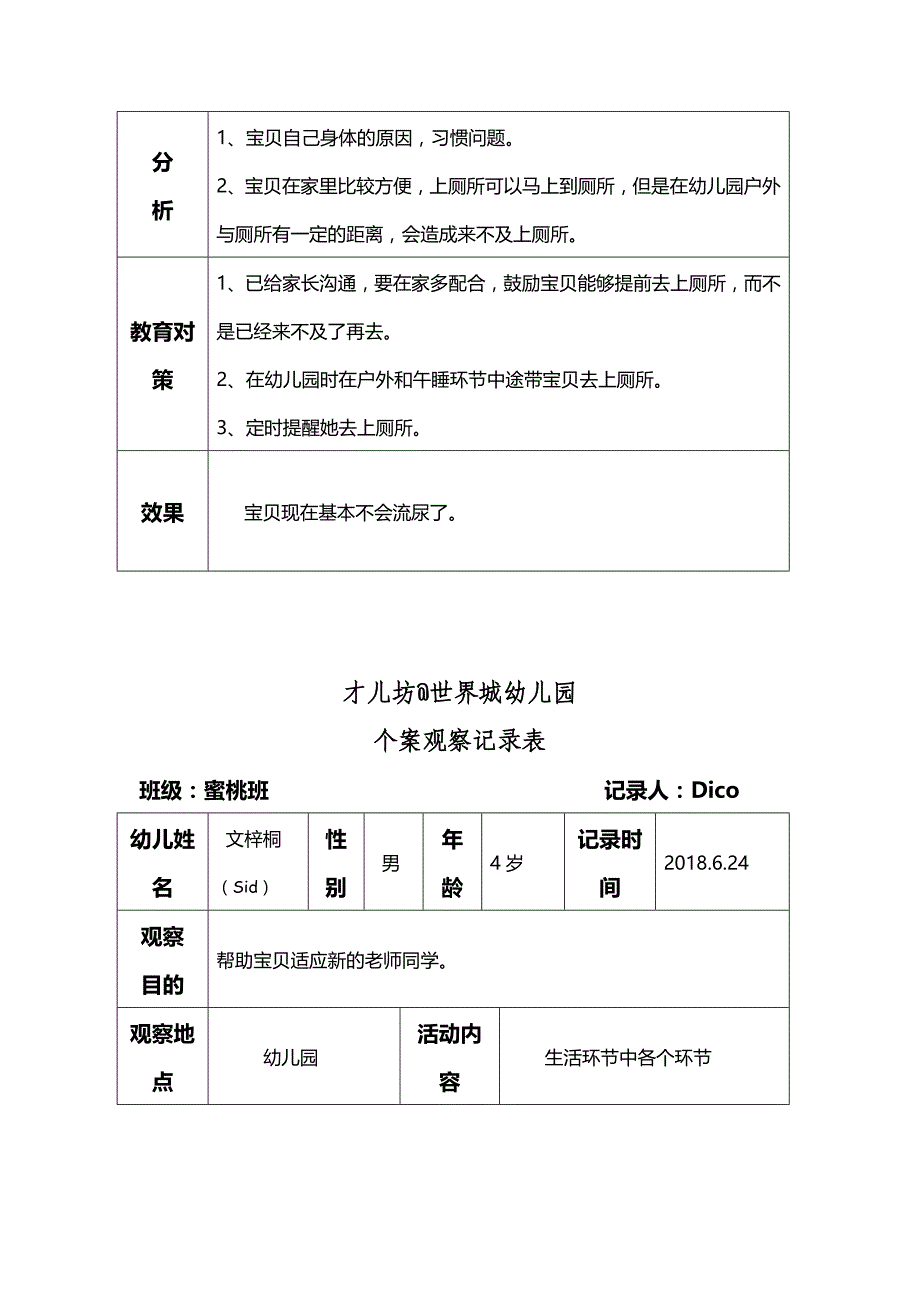 幼儿儿童个案观察记录_第4页