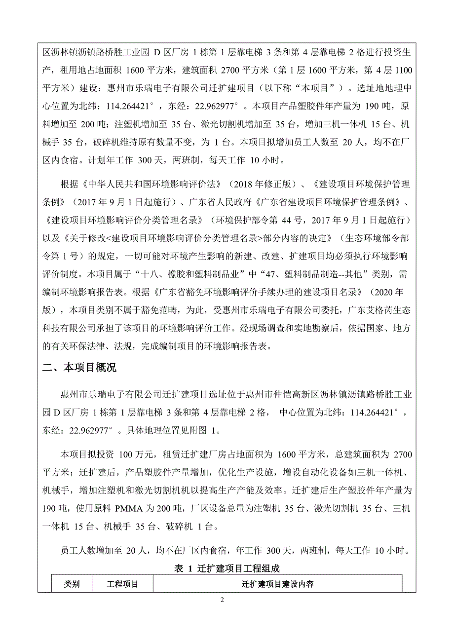 乐瑞电子有限公司注塑机生产迁扩建项目环境影响报告表_第4页