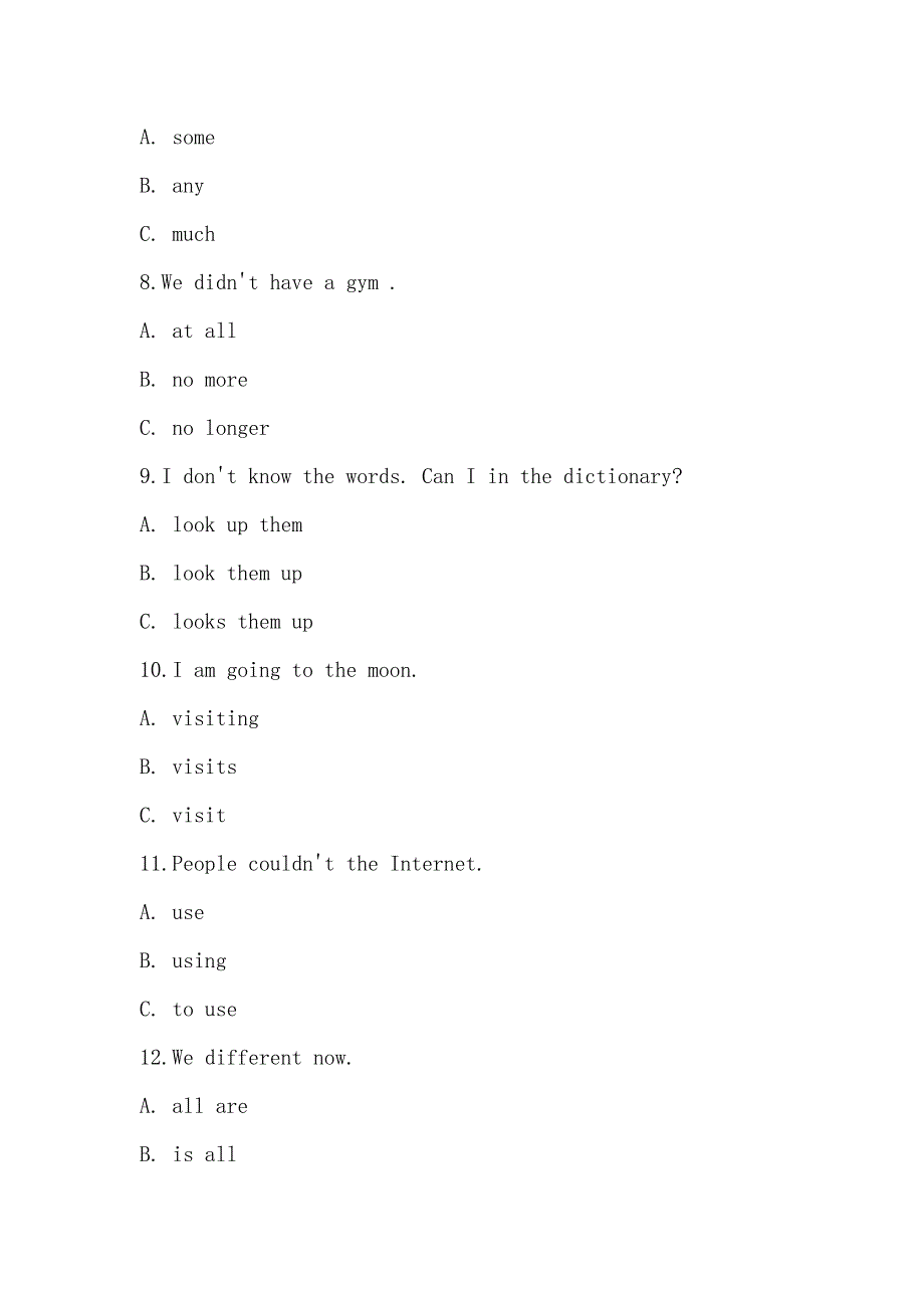 【部编】人教版(PEP)英语六年级下册Unit 4 Then and now单元测试_第2页