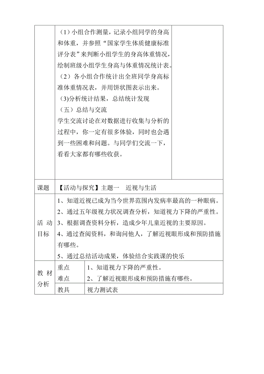 山东科技版小学五年级下册综合实践活动教案全册_第4页