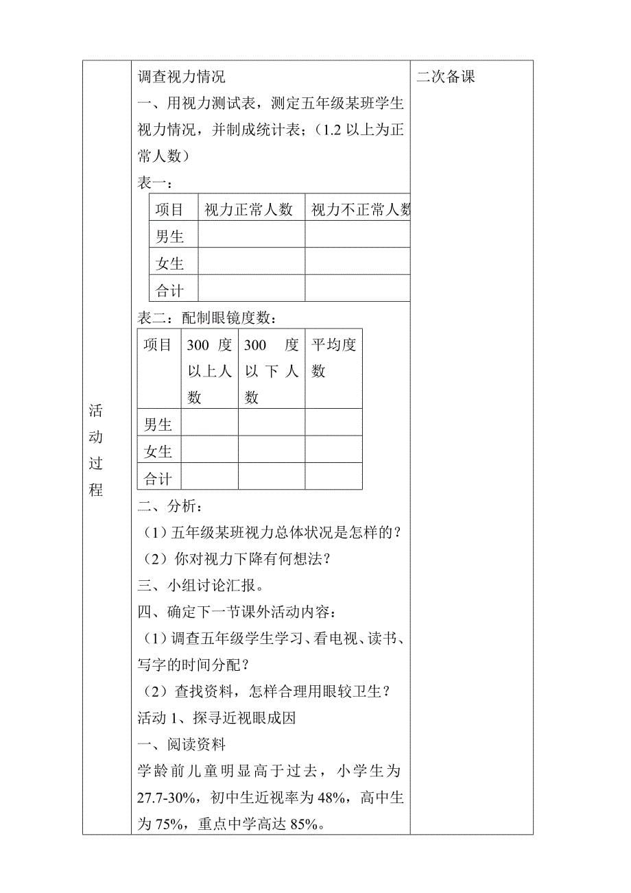 山东科技版小学五年级下册综合实践活动教案全册_第5页