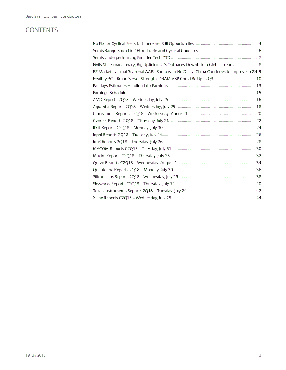 巴克莱-美股-半导体行业-美国半导体行业2018年Q2预览：没有对周期性恐惧的修正但仍有机会-201807_第4页