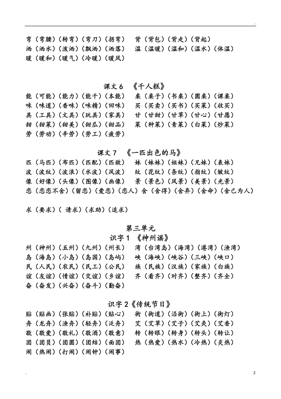 部编版二年级下册生字组词--整理版.doc_第2页