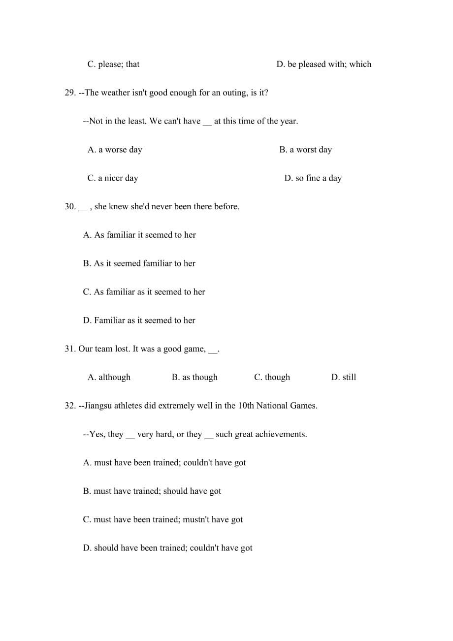 2014高考英语单项选择二轮训练(9)及答案_第5页