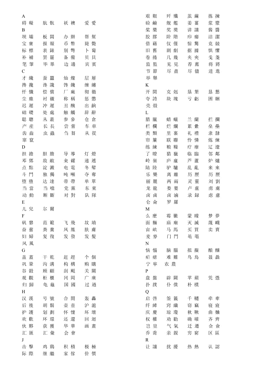 常见简体字与繁体字对照表大全1.doc_第1页