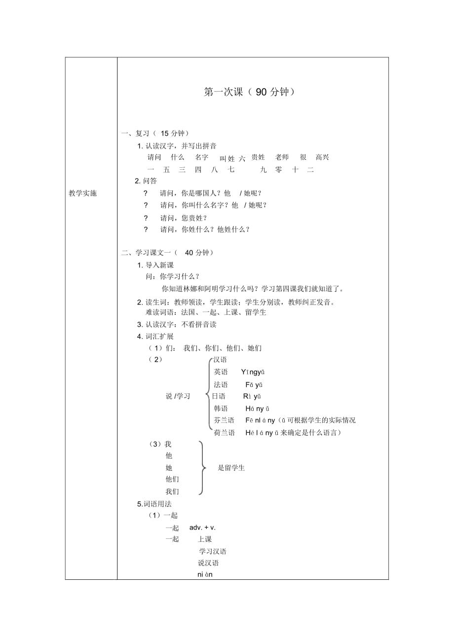 发展汉语初级综合1：第4课教案_第2页