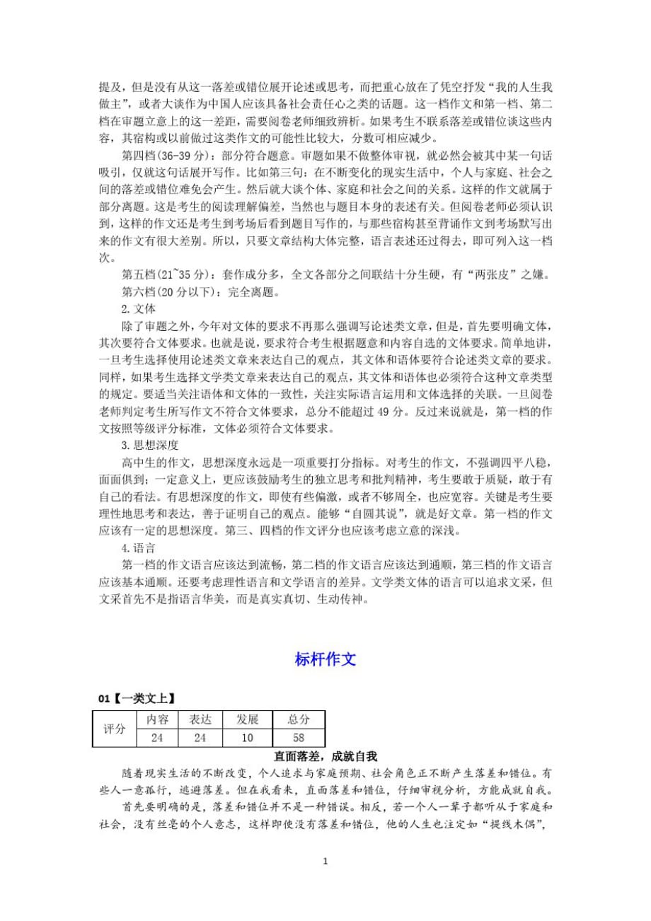 高中作文2020年高考浙江卷作文阅卷报告-_第4页