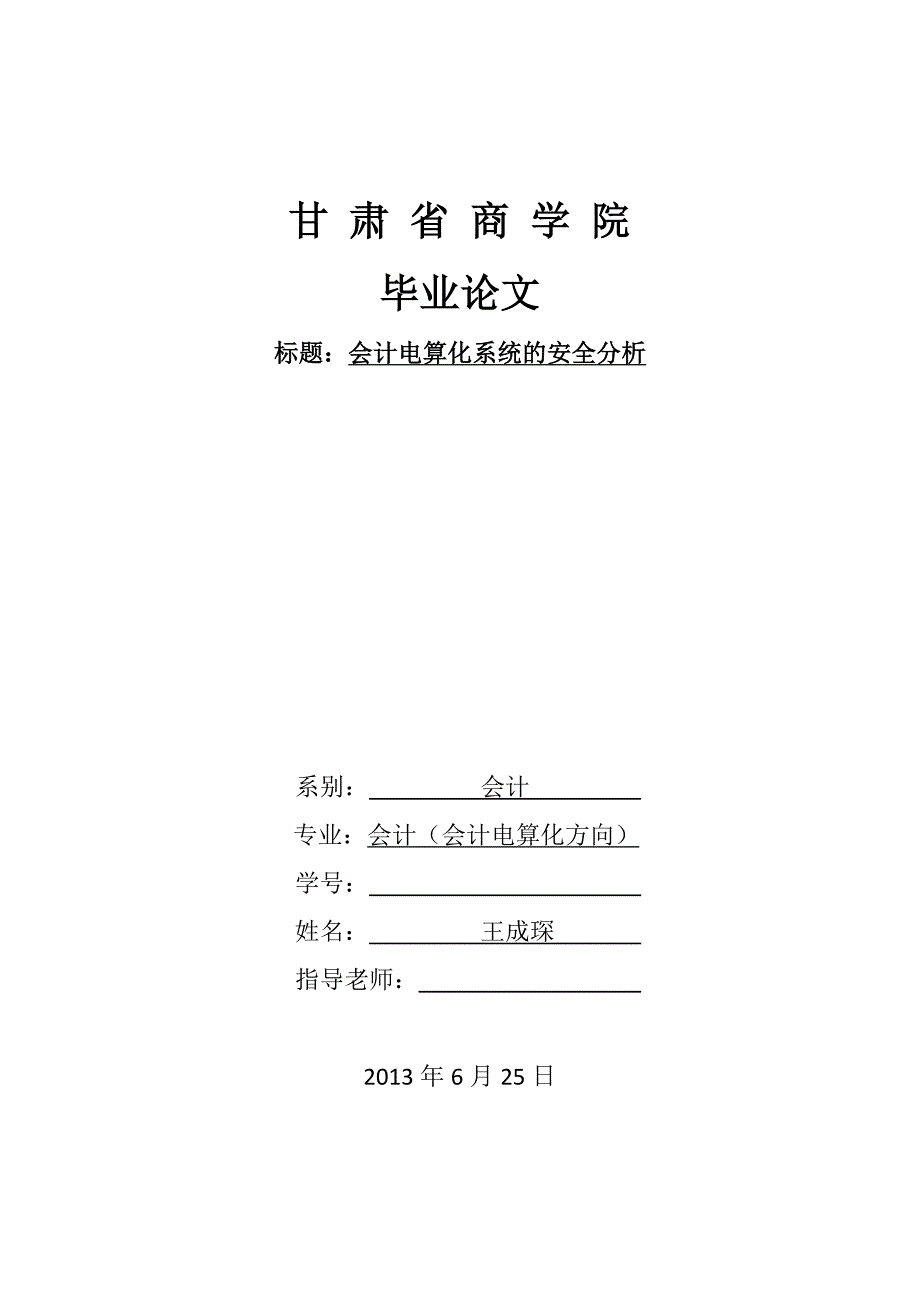 会计电算化系统的安全分析.doc_第1页