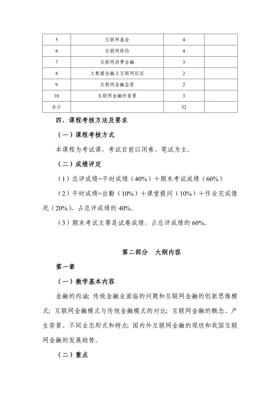 (完整word版)《互联网金融》(教学大纲)_第2页