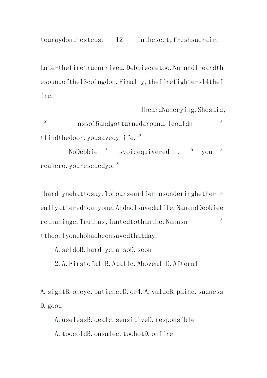 新兴县惠能中学20XX-20XX学年第一学期高二级英语科期中考试试卷_第3页