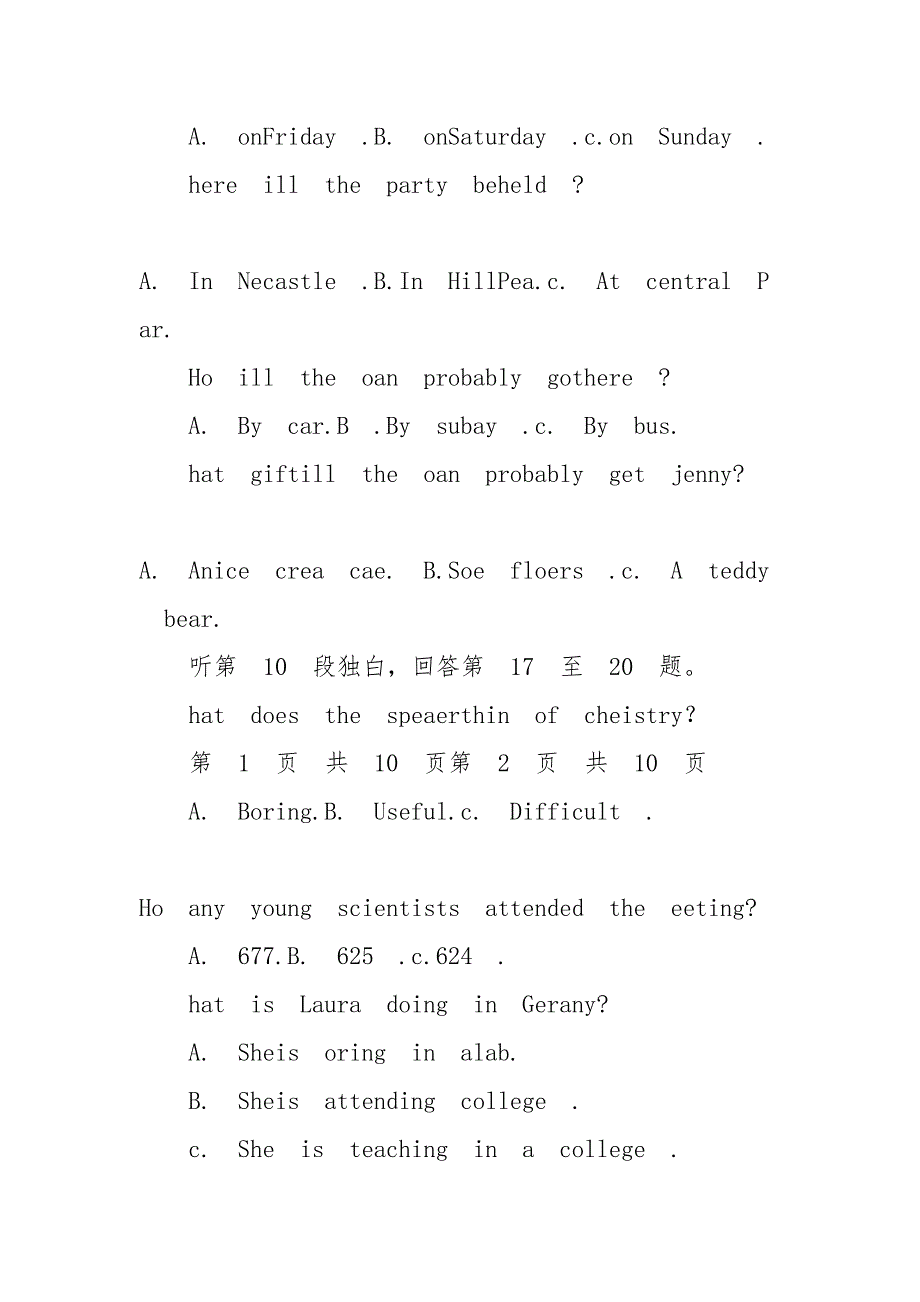 三贤中学2019学年高一下学期英语月考试题_第4页