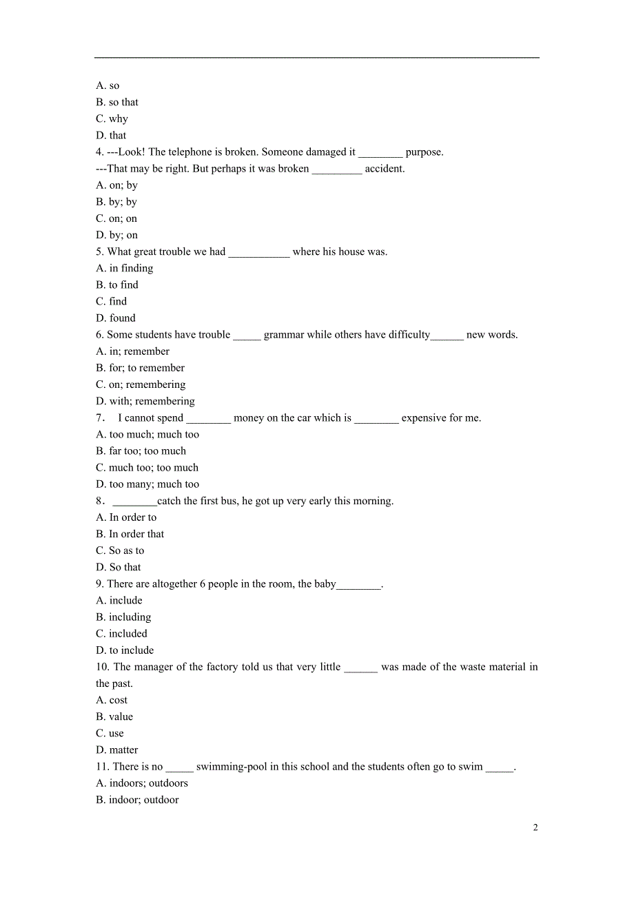 (word完整版)高一英语必修一unit1练习与答案_第2页