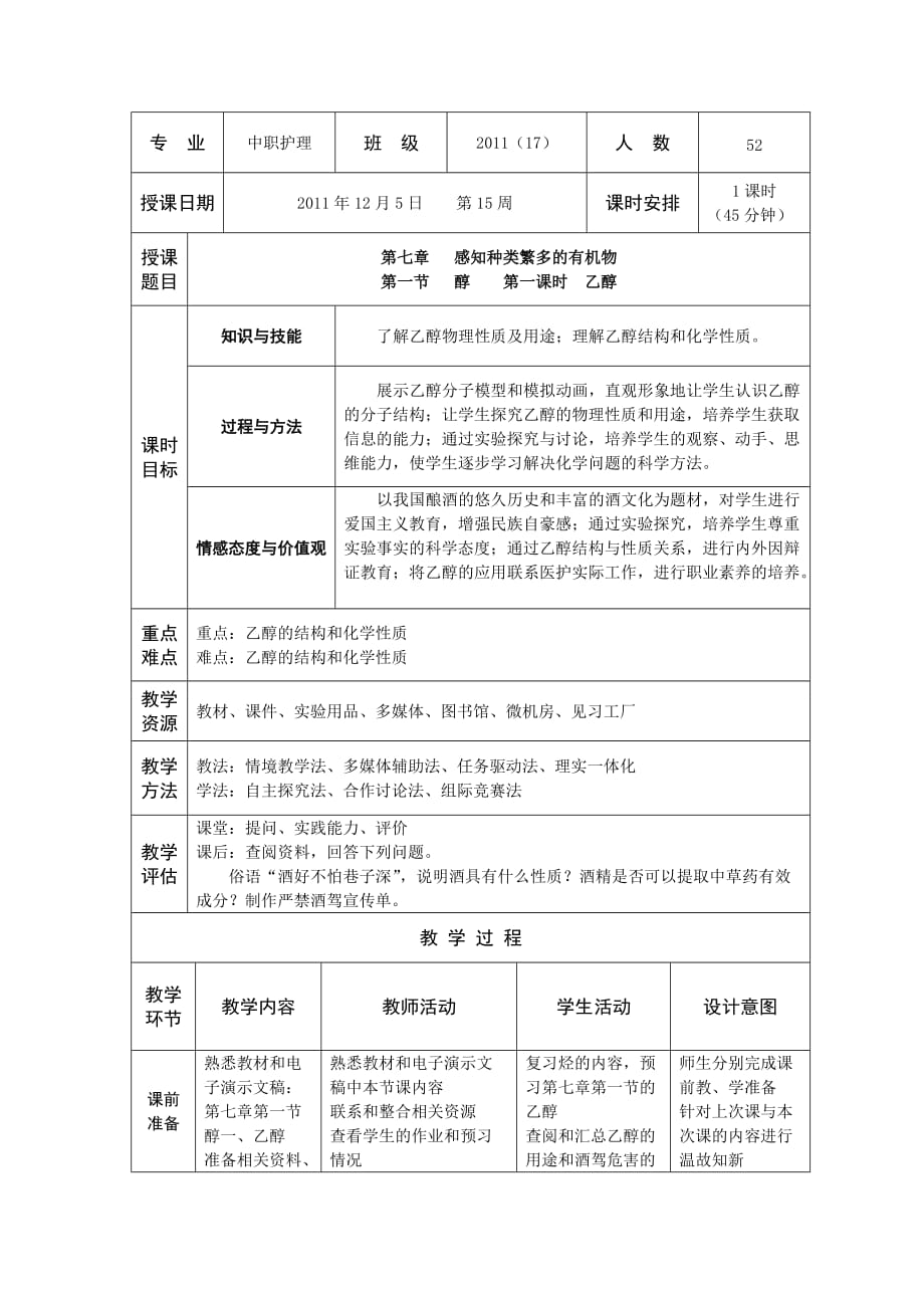 2012年全国“创新杯”化学类说课大赛课件一等奖作品：乙醇教学设计（周汉锋）_第2页