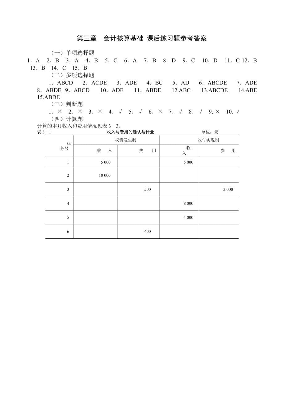 第3章 会计核算基础 练习题及答案_第5页