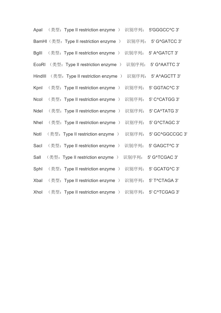 酶切位点序列_第1页