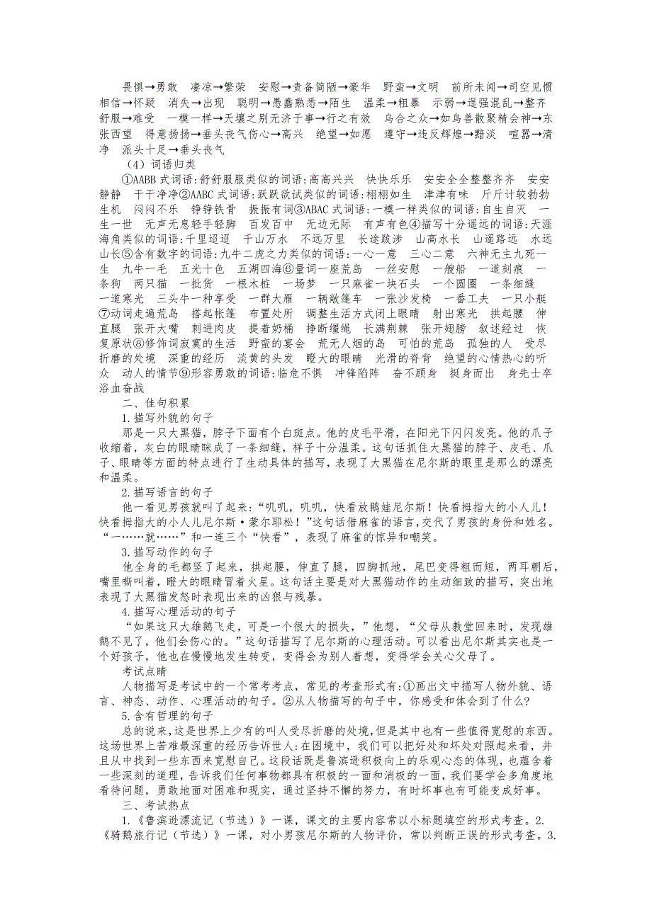 两套合编2020年义务教育小学六年级下册语文知识点汇总资料（全）_第3页